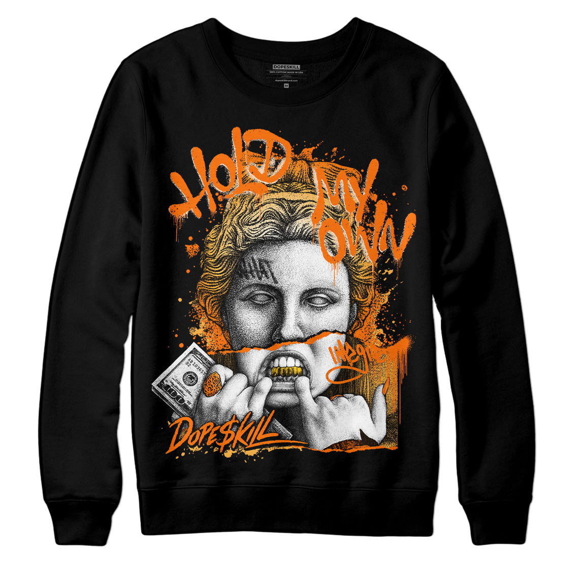 Wmns Dunk Low 'Magma Orange DopeSkill Sweatshirt Hold My Own Graphic Streetwear - Black