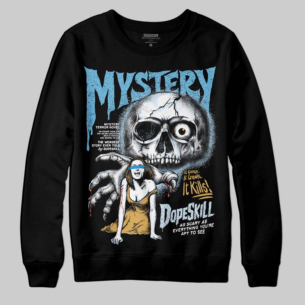 Jordan 4 Denim “Worn Blue” DopeSkill Sweatshirt Mystery Ghostly Grasp Graphic Streetwear - Black