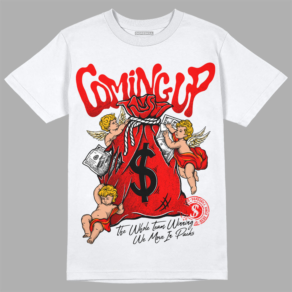 Red Sneakers DopeSkill T-Shirt Money Bag Coming Up Graphic Streetwear - White