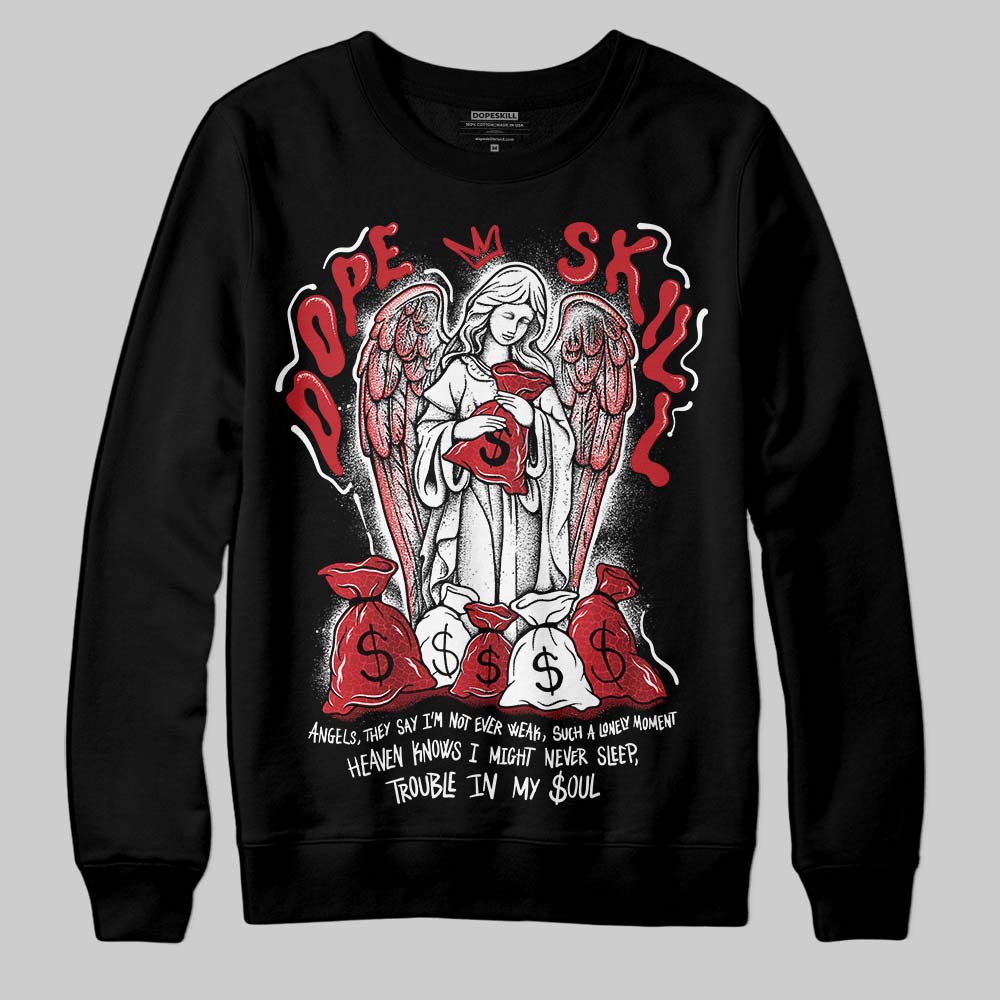 Jordan 1 High OG “Ruby” DopeSkill Sweatshirt Angels Graphic Streetwear - Black