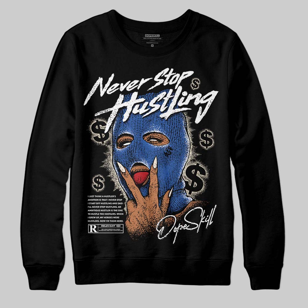 Jordan 1 Low Travis Scott x Fragment DopeSkill Sweatshirt Never Stop Hustling Graphic Streetwear - Black
