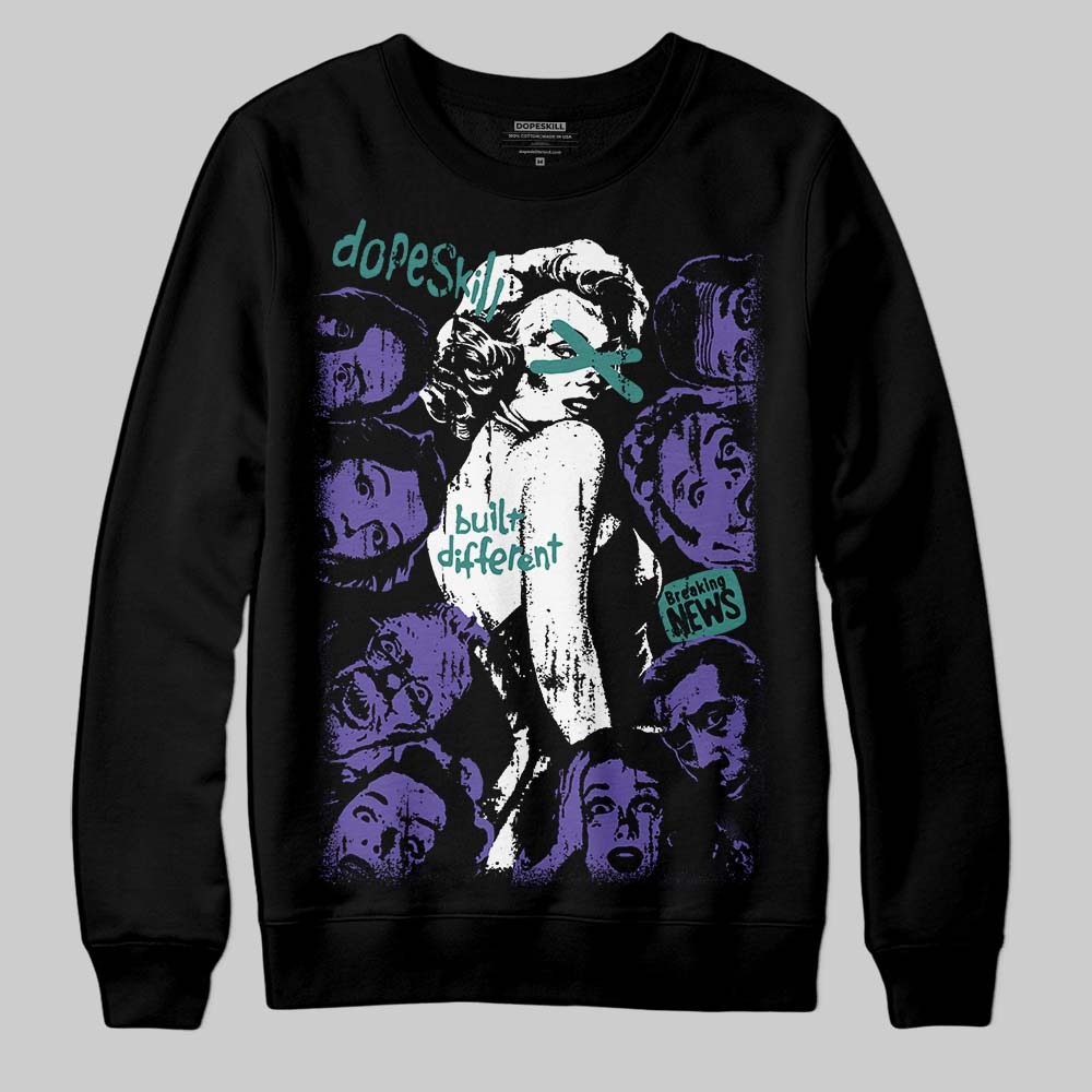 Jordan 5 OG “Grape” DopeSkill Sweatshirt Built Different Graphic Streetwear - Black