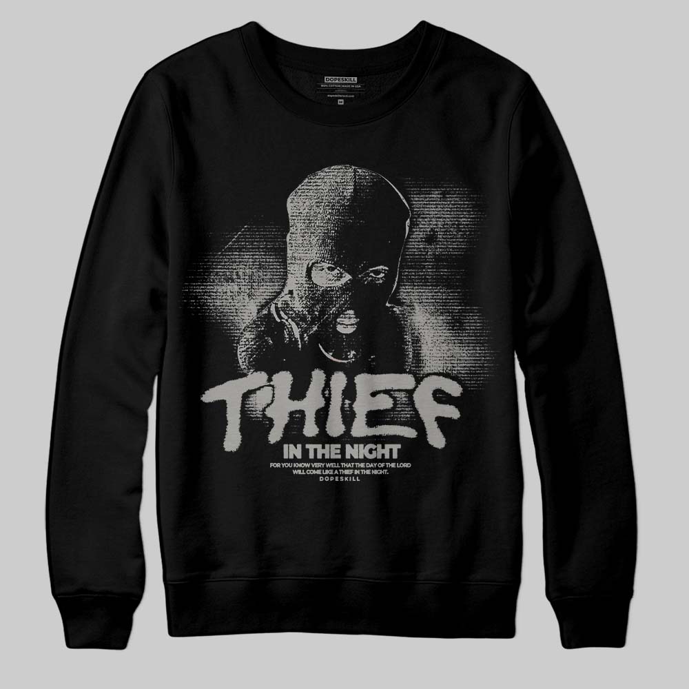 Jordan 9 Cool Grey DopeSkill Sweatshirt Thief In The Night Graphic Streetwear - Black