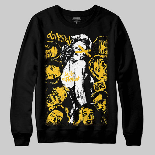 Yellow Sneakers DopeSkill Sweatshirt Built Different Graphic Streetwear - Black