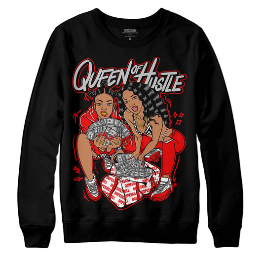 Jordan 12 “Cherry” DopeSkill Sweatshirt Queen Of Hustle Graphic Streetwear - Black 