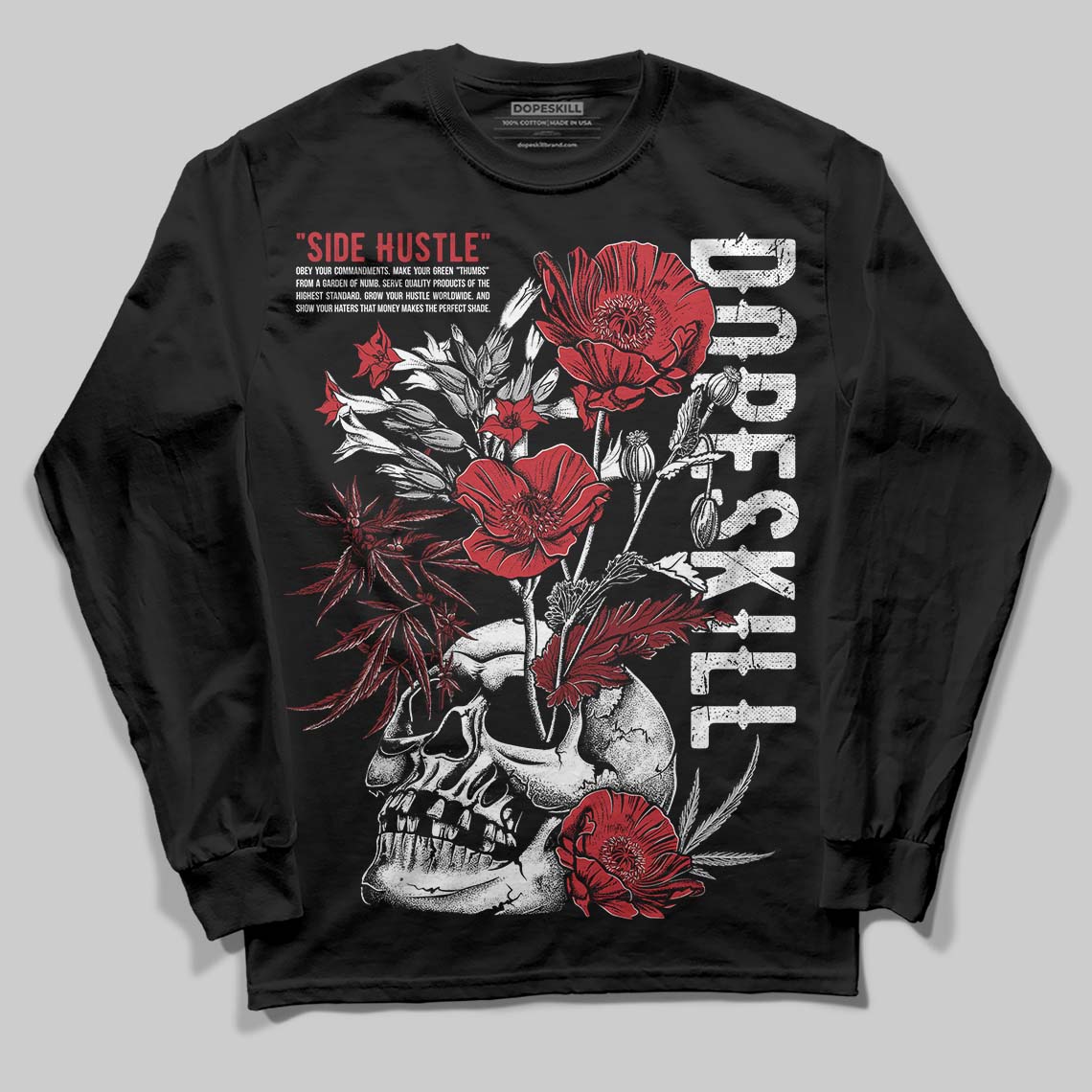 Jordan 1 High OG “Ruby” DopeSkill Long Sleeve T-Shirt Side Hustle Graphic Streetwear - Black
