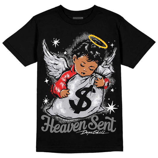 Grey Sneakers DopeSkill T-Shirt Heaven Sent Graphic Streetwear - Black