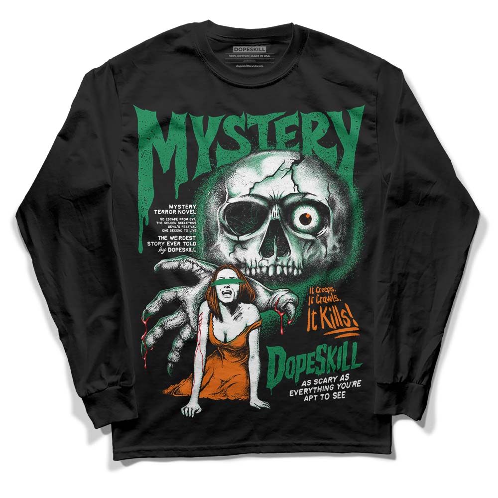 Green Sneakers DopeSkill Long Sleeve T-Shirt Mystery Ghostly Grasp Graphic Streetwear - Black