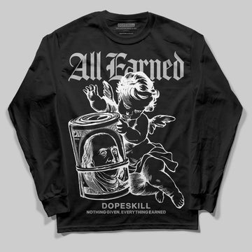 Dunk Low Panda White Black DopeSkill Long Sleeve T-Shirt All Earned Graphic Streetwear - Black