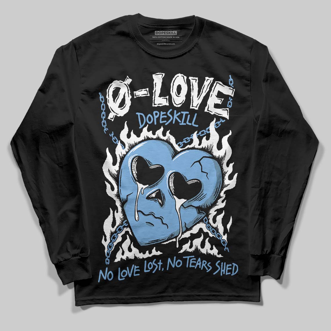 Jordan 12 Retro 'Melo' DopeSkill Long Sleeve T-Shirt Crying Heart Graphic Streetwear - black