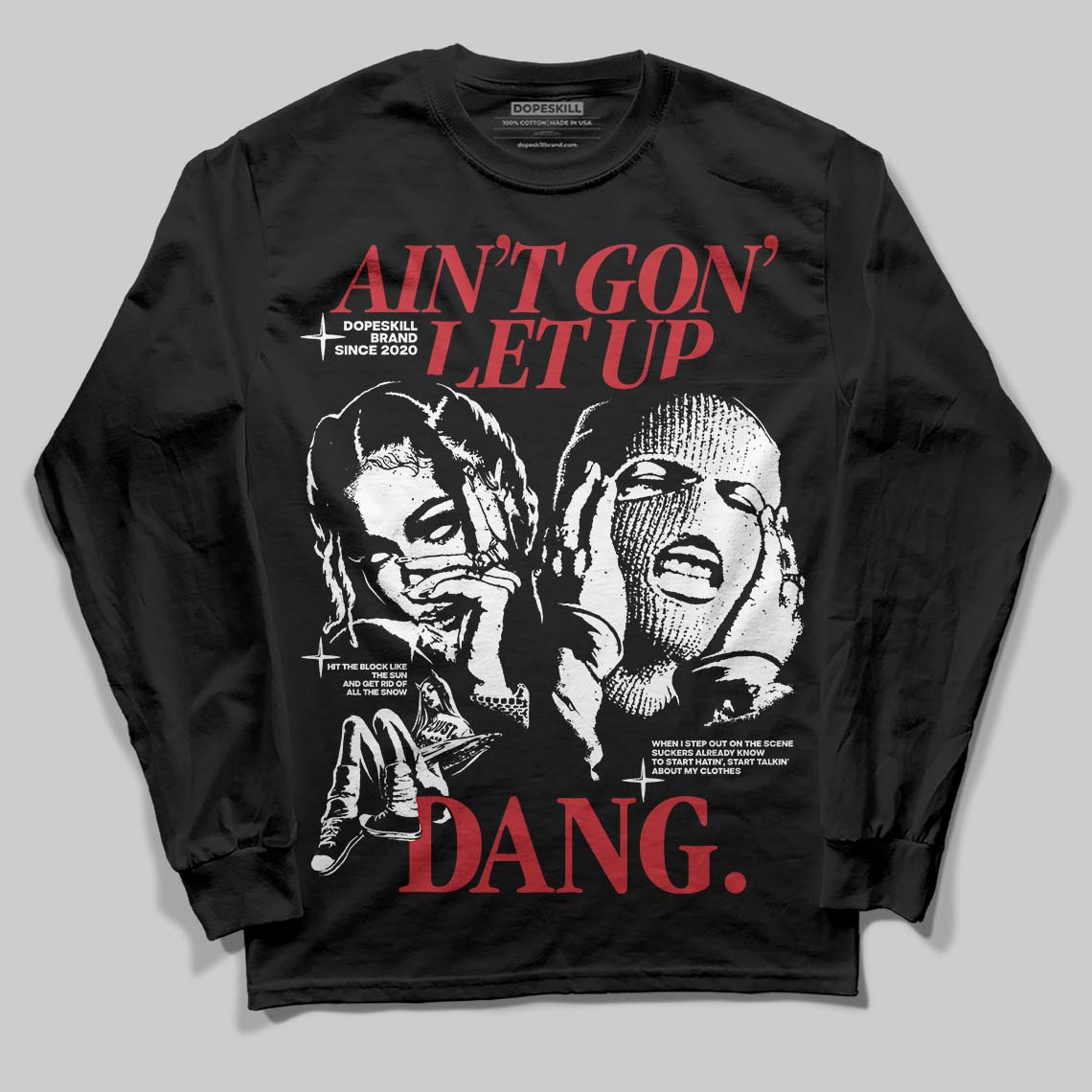 Jordan 3 Mexico 'El Vuelo' DopeSkill T-Shirt Long Sleeve T-Shirt Ain't Gon' Let Up Graphic Streetwear - Black