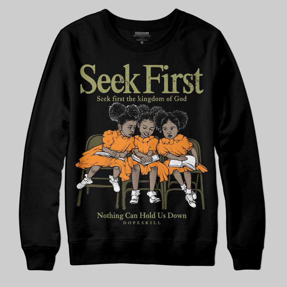 Olive Sneakers DopeSkill Sweatshirt New Seek First Graphic Streetwear - Black