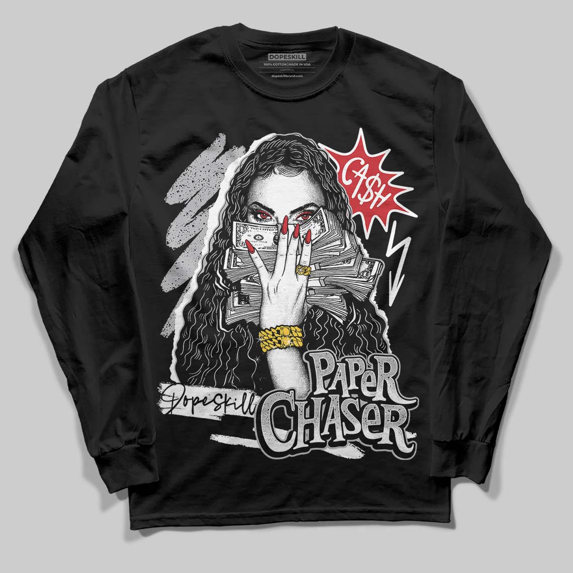 Jordan 4 OG “White Cement” DopeSkill Long Sleeve T-Shirt NPC Graphic Streetwear - Black