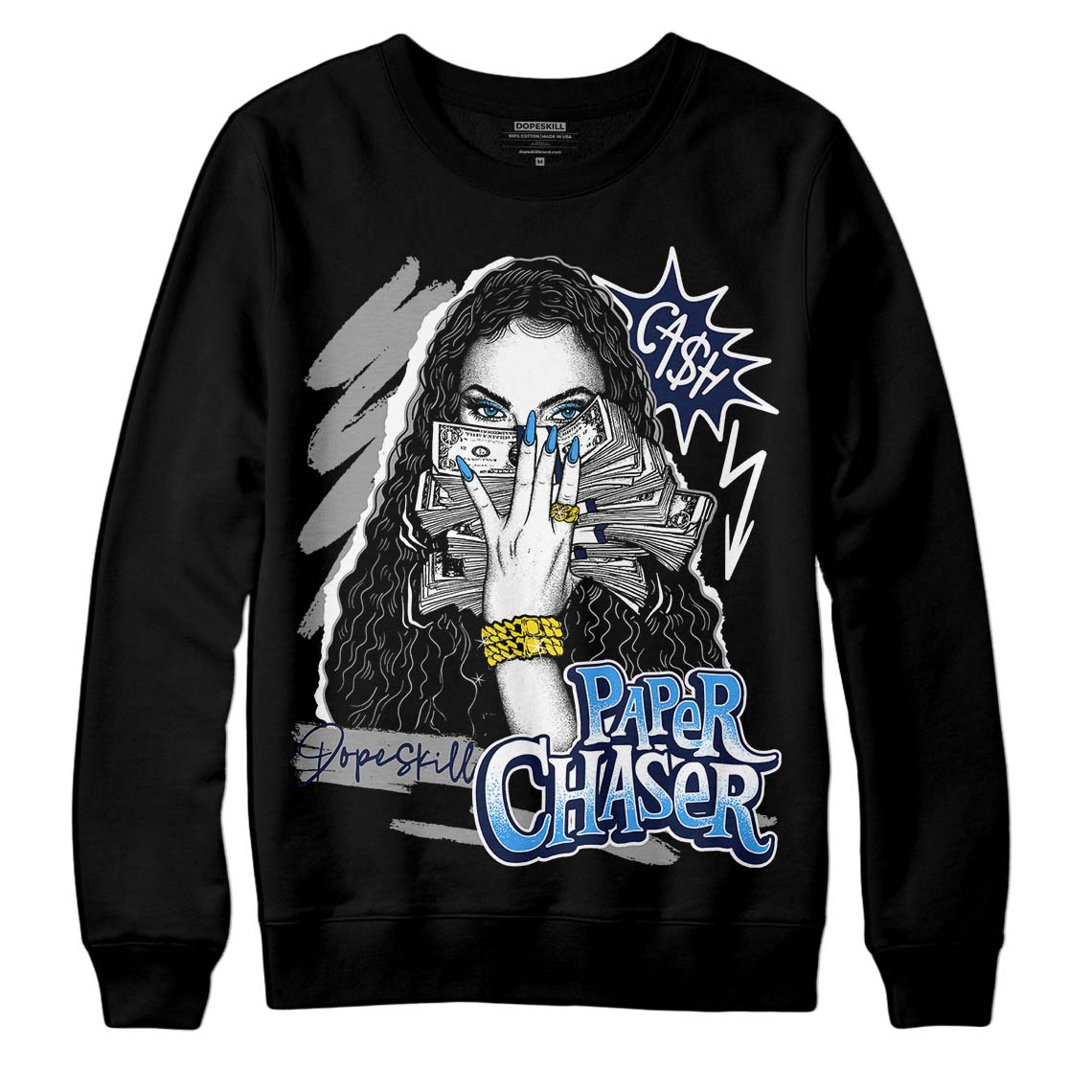 Jordan 3 "Midnight Navy" DopeSkill Sweatshirt NPC Graphic Streetwear - Black