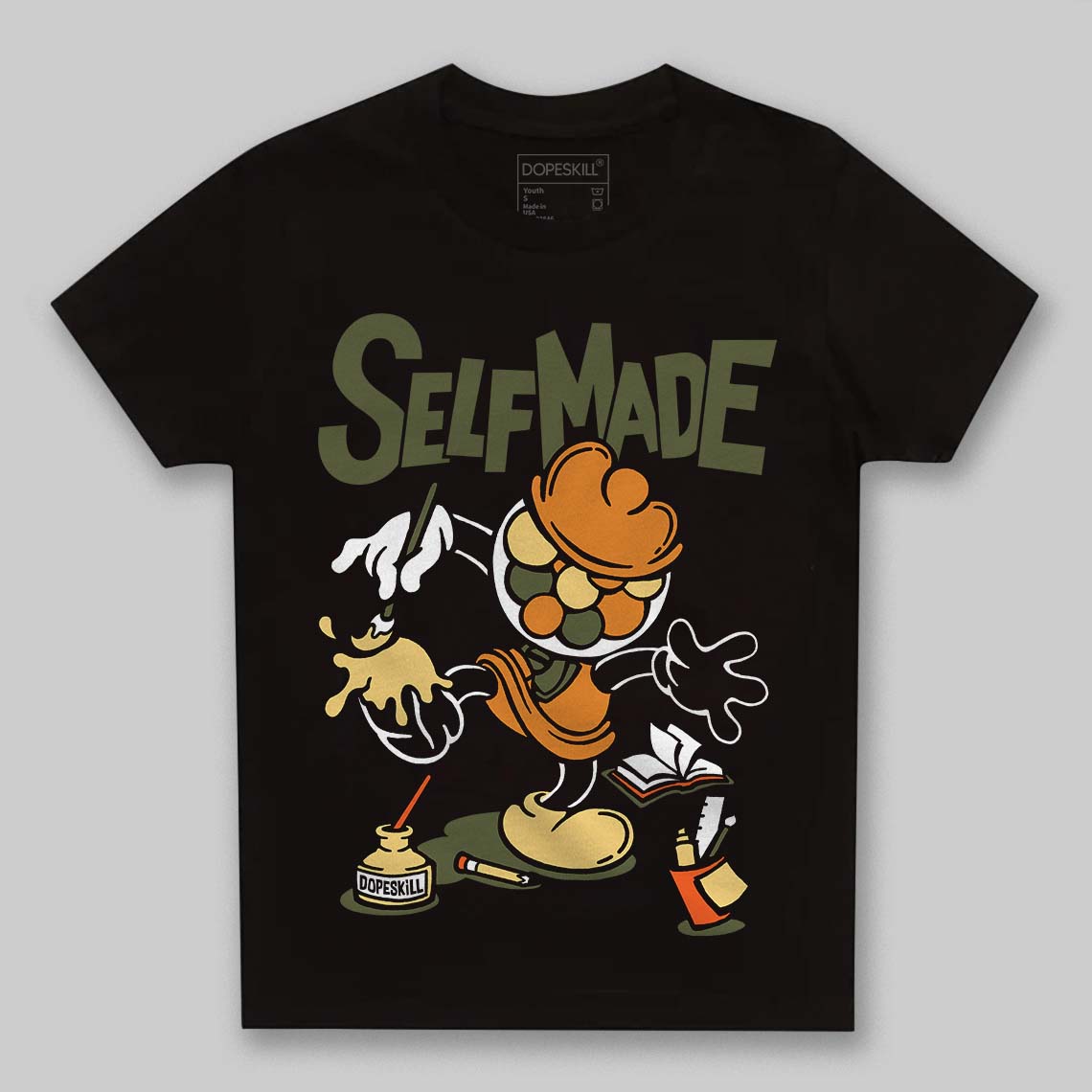 Olive Sneakers DopeSkill Toddler Kids T-shirt Self Made Graphic Streetwear - Black