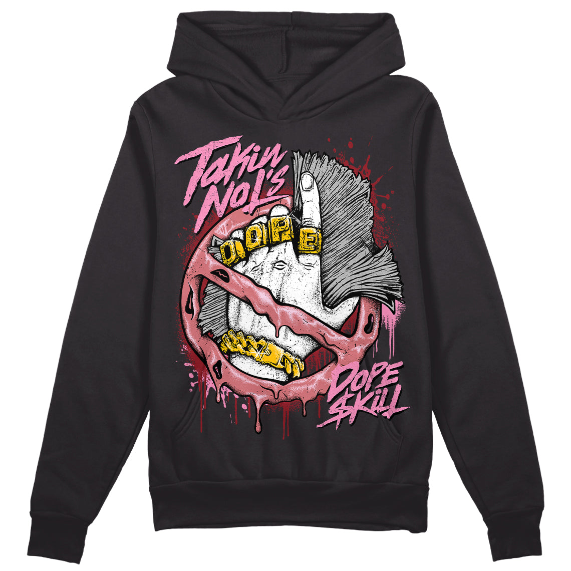 Valentine's Day Collection DopeSkill Hoodie Sweatshirt Takin No L's Graphic Streetwear - Black