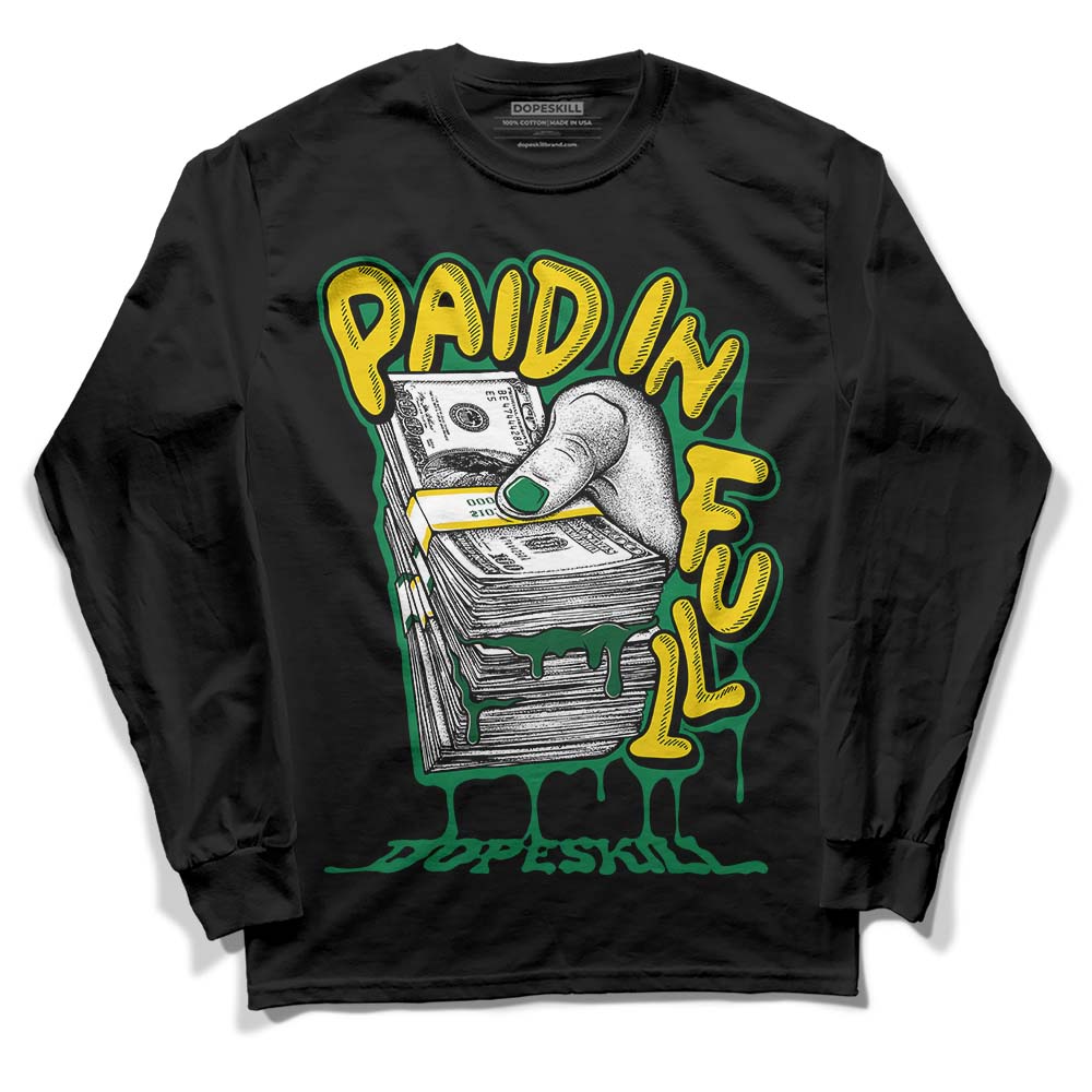Green Sneakers DopeSkill Long Sleeve T-Shirt Paid In Full Graphic Streetwear - Black