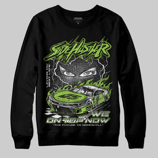 Neon Green Sneakers DopeSkill Sweatshirt New Side Hustler Graphic Streetwear - Black