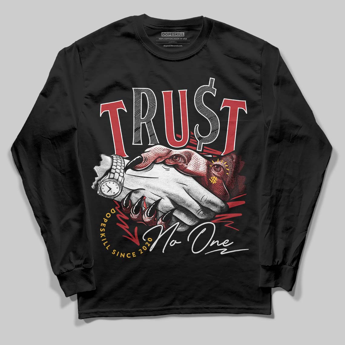 Jordan 14 Golf “Last Shot” DopeSkill Long Sleeve T-Shirt Trust No One Graphic Streetwear - black