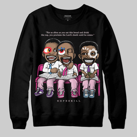 Pink Sneakers DopeSkill Sweatshirt First Sunday Graphic Streetwear - Black