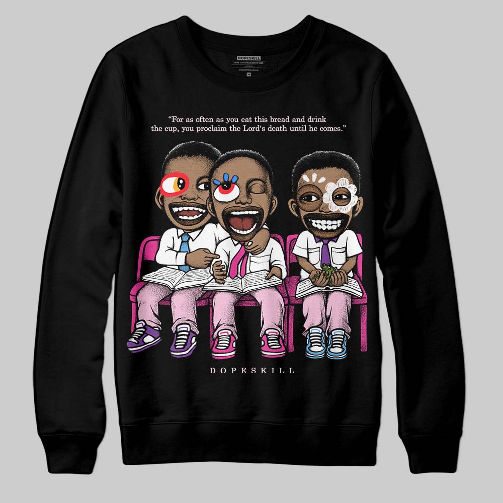 Pink Sneakers DopeSkill Sweatshirt First Sunday Graphic Streetwear - Black