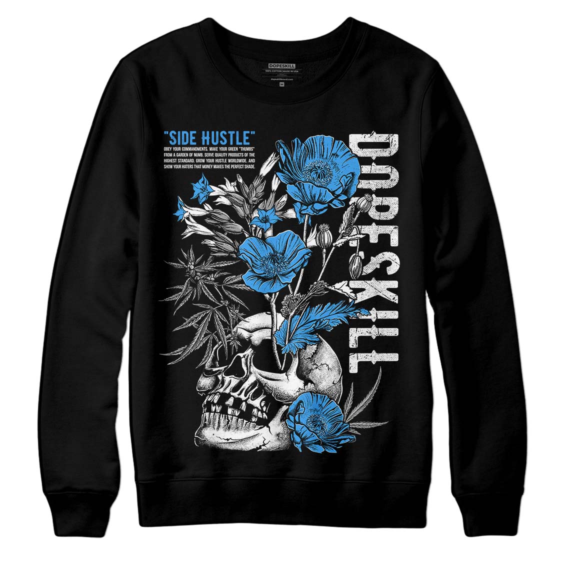 Jordan 3 "Midnight Navy" DopeSkill Sweatshirt Side Hustle Graphic Streetwear - Black