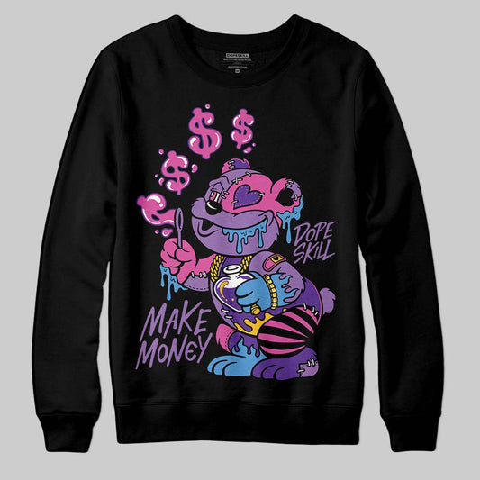 PURPLE Sneakers DopeSkill Sweatshirt Make Money Graphic Streetwear - Black