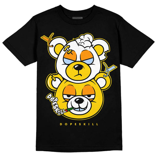 Jordan 6 “Yellow Ochre” DopeSkill T-Shirt New Double Bear Graphic Streetwear - Black