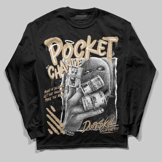 TAN Sneakers DopeSkill Long Sleeve T-Shirt Pocket Change Graphic Streetwear - Black