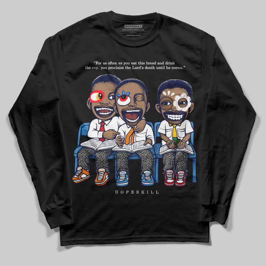 Jordan 3 "Midnight Navy" DopeSkill Long Sleeve T-Shirt First Sunday Graphic Streetwear - Black
