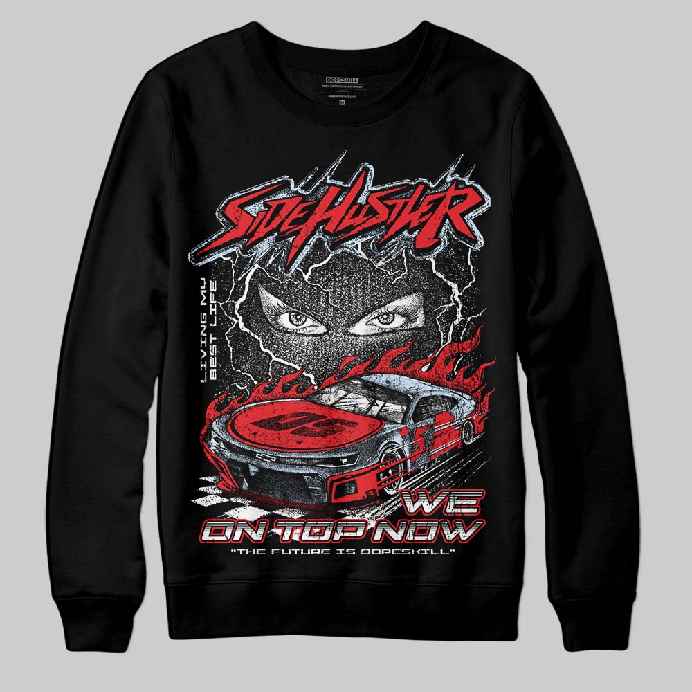 Jordan 11 Retro Cherry DopeSkill Sweatshirt New Side Hustler Graphic Streetwear - black