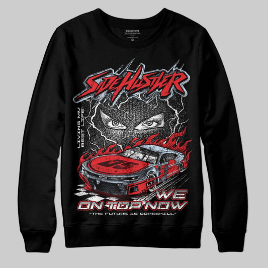 Jordan 11 Retro Cherry DopeSkill Sweatshirt New Side Hustler Graphic Streetwear - black