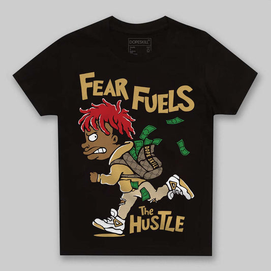 Jordan 4 Retro “Pizza” DopeSkill Toddler Kids T-shirt Fear Fuels The Hustle Graphic Streetwear - Black