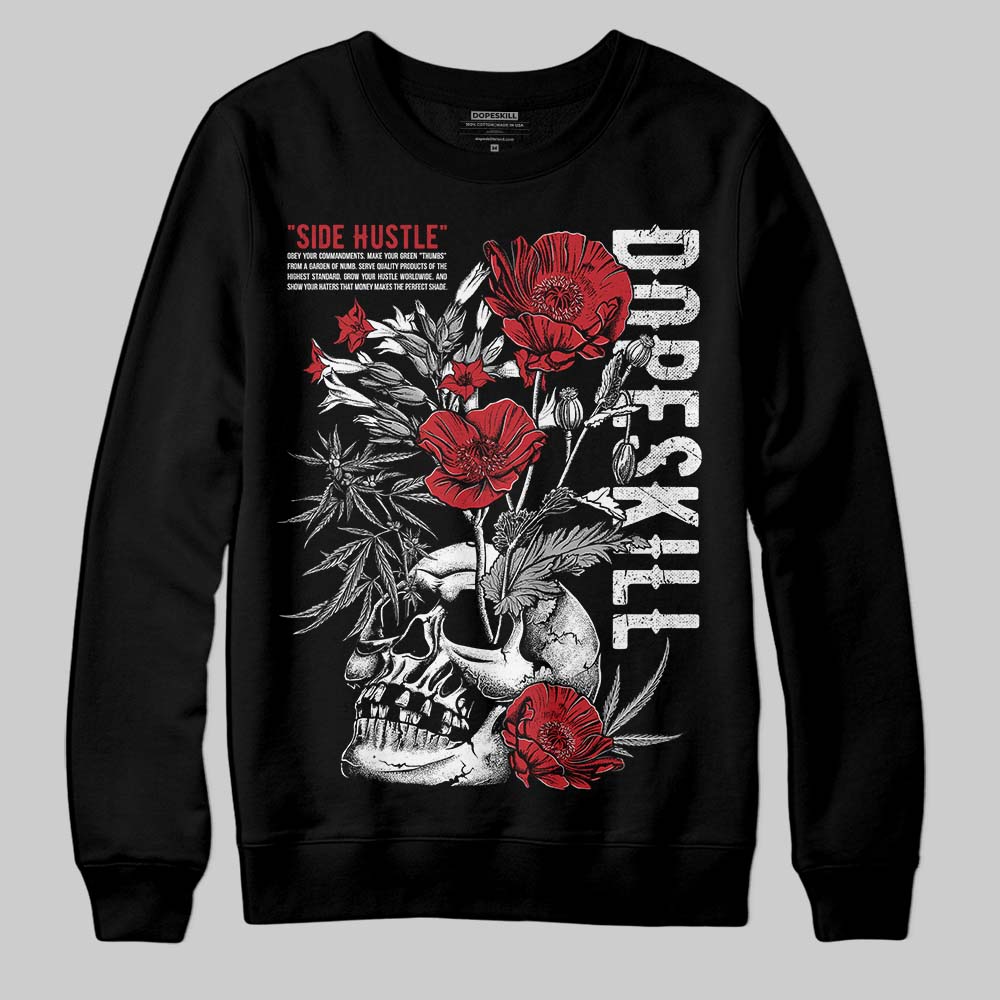 Jordan 5 Retro Fire Red Black Tongue (2025) DopeSkill Sweatshirt Side Hustle Graphic Streetwear - Black