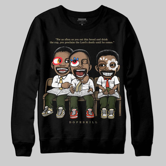 Olive Sneakers DopeSkill Sweatshirt First Sunday Graphic Streetwear - Black
