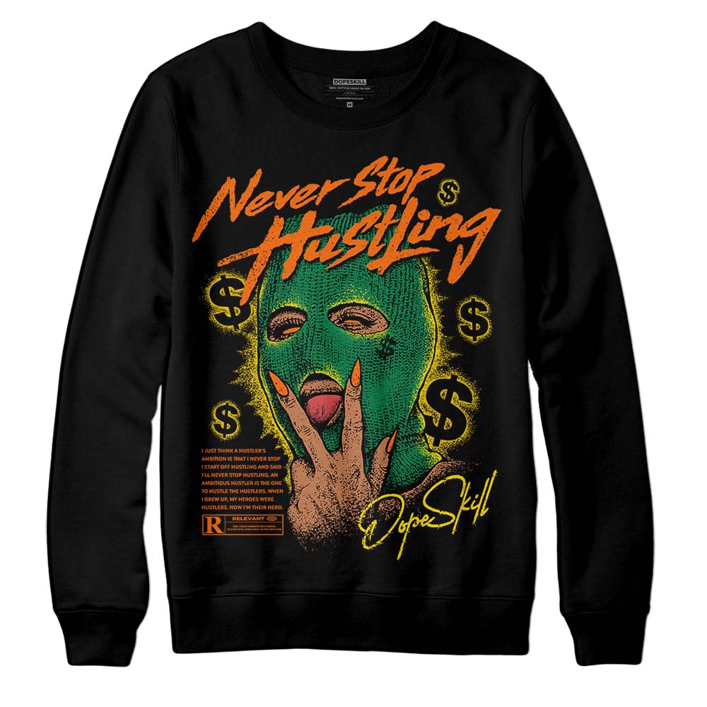 Green Sneakers DopeSkill Sweatshirt Never Stop Hustling Graphic Streetwear - Black