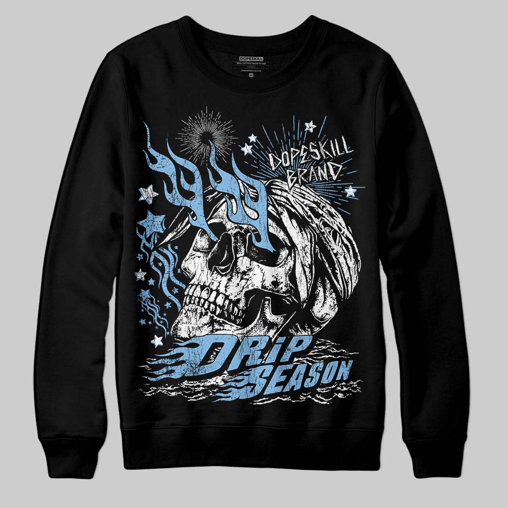 University Blue Sneakers DopeSkill Sweatshirt Drip Season Graphic Streetwear - Black