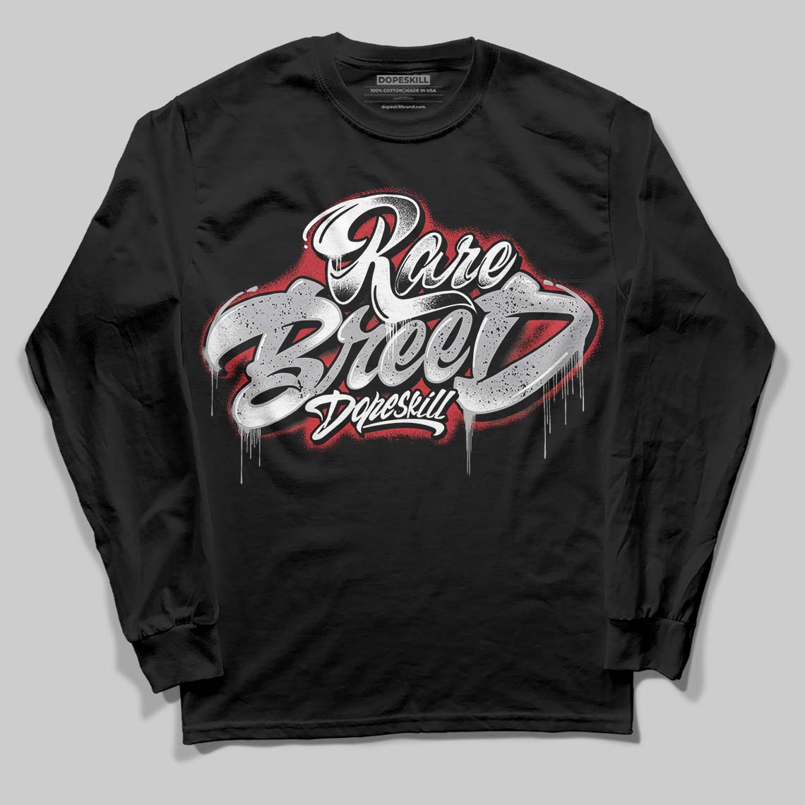 Jordan 4 OG “White Cement” DopeSkill Long Sleeve T-Shirt Rare Breed Type Graphic Streetwear - Black