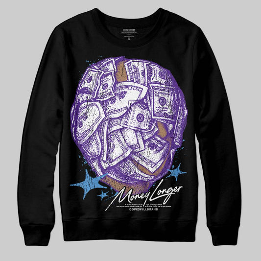 PURPLE Sneakers DopeSkill Sweatshirt Money Longer Graphic Streetwear - Black