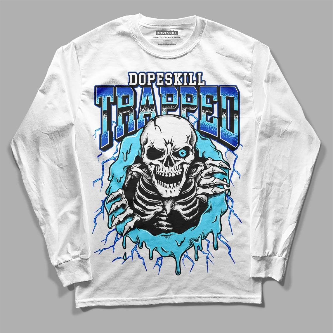 Dunk Low Argon DopeSkill Long Sleeve T-Shirt Trapped Halloween Graphic - White