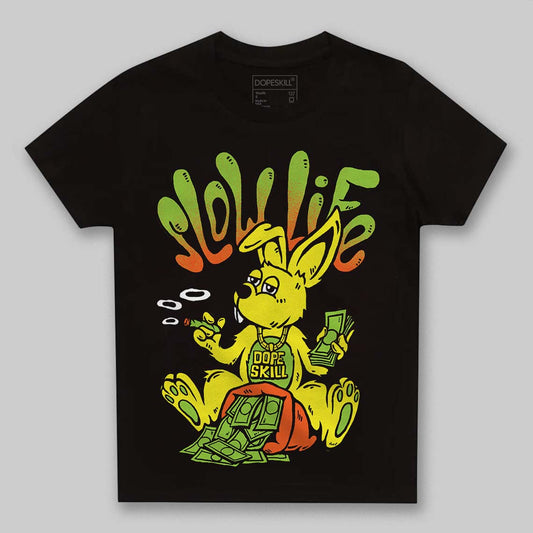 Neon Green Sneakers DopeSkill Toddler Kids T-shirt Slow Life Graphic Streetwear - Black