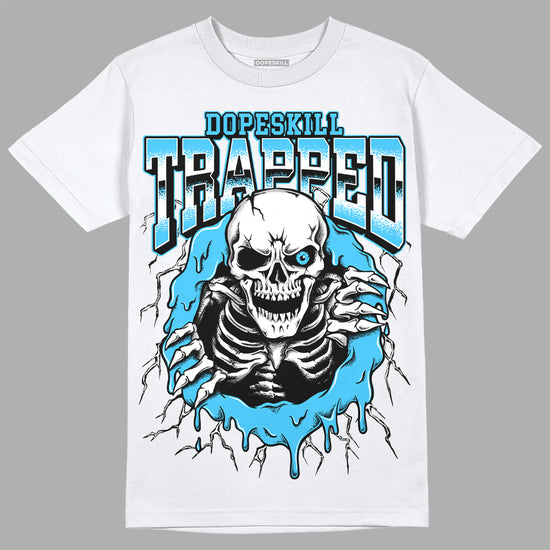 Jordan 13 Retro University Blue DopeSkill T-Shirt Trapped Halloween Graphic Streetwear - White 