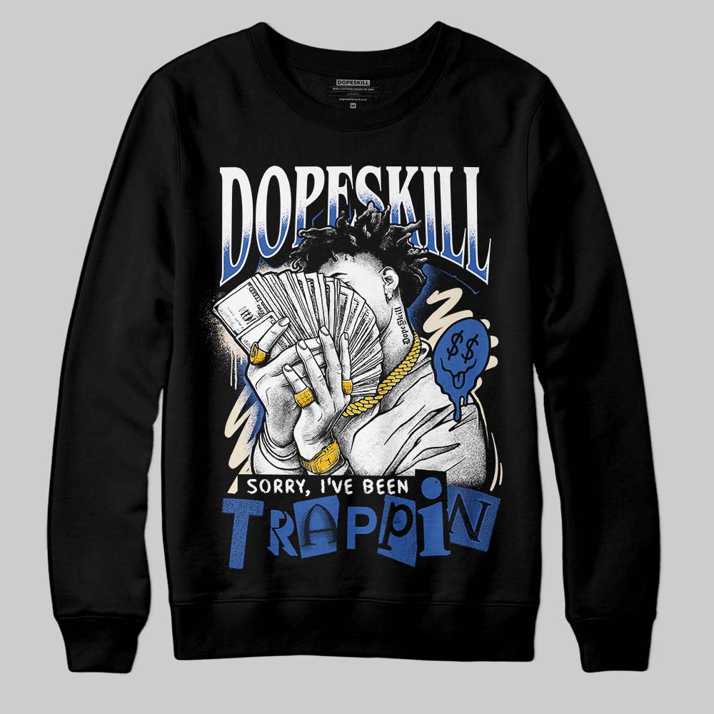 Jordan 1 Low Travis Scott x Fragment DopeSkill Sweatshirt Sorry I've Been Trappin Graphic Streetwear - Black
