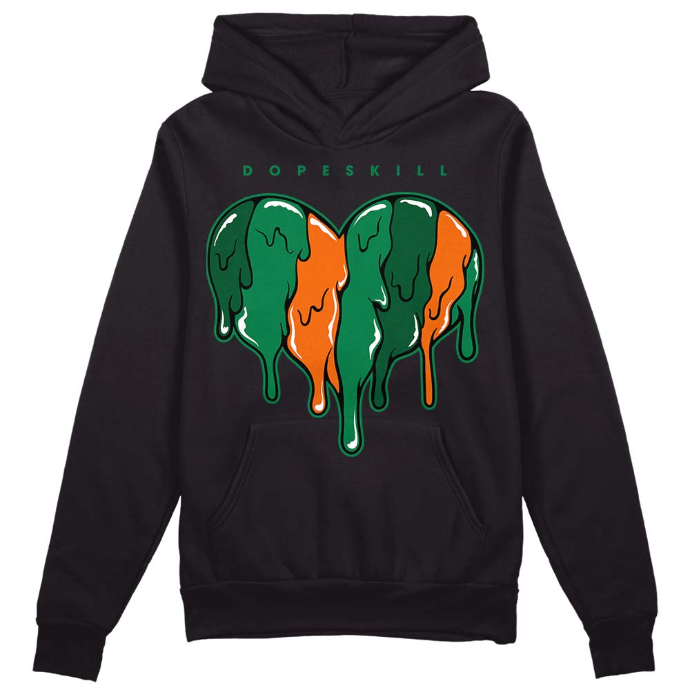 Green Sneakers DopeSkill Hoodie Sweatshirt Slime Drip Heart Graphic Streetwear - Black