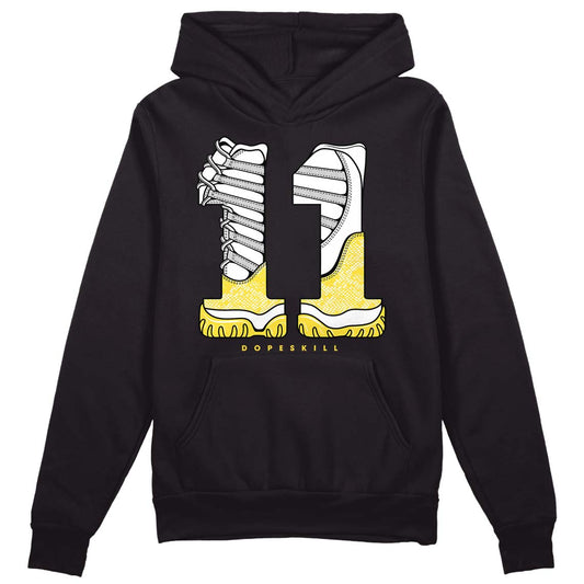 Jordan 11 Low 'Yellow Snakeskin' DopeSkill Hoodie Sweatshirt No.11 Graphic Streetwear - Black