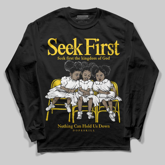 Jordan 4 Thunder DopeSkill Long Sleeve T-Shirt New Seek First Graphic Streetwear - Black