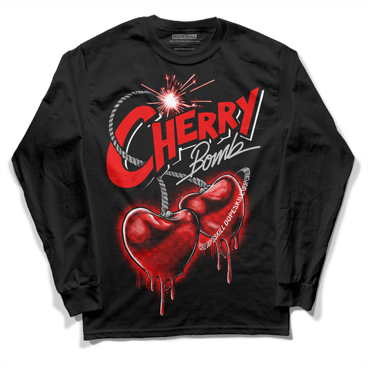 Jordan 12 “Cherry” DopeSkill Long Sleeve T-Shirt Cherry Bomb Graphic Streetwear - Black