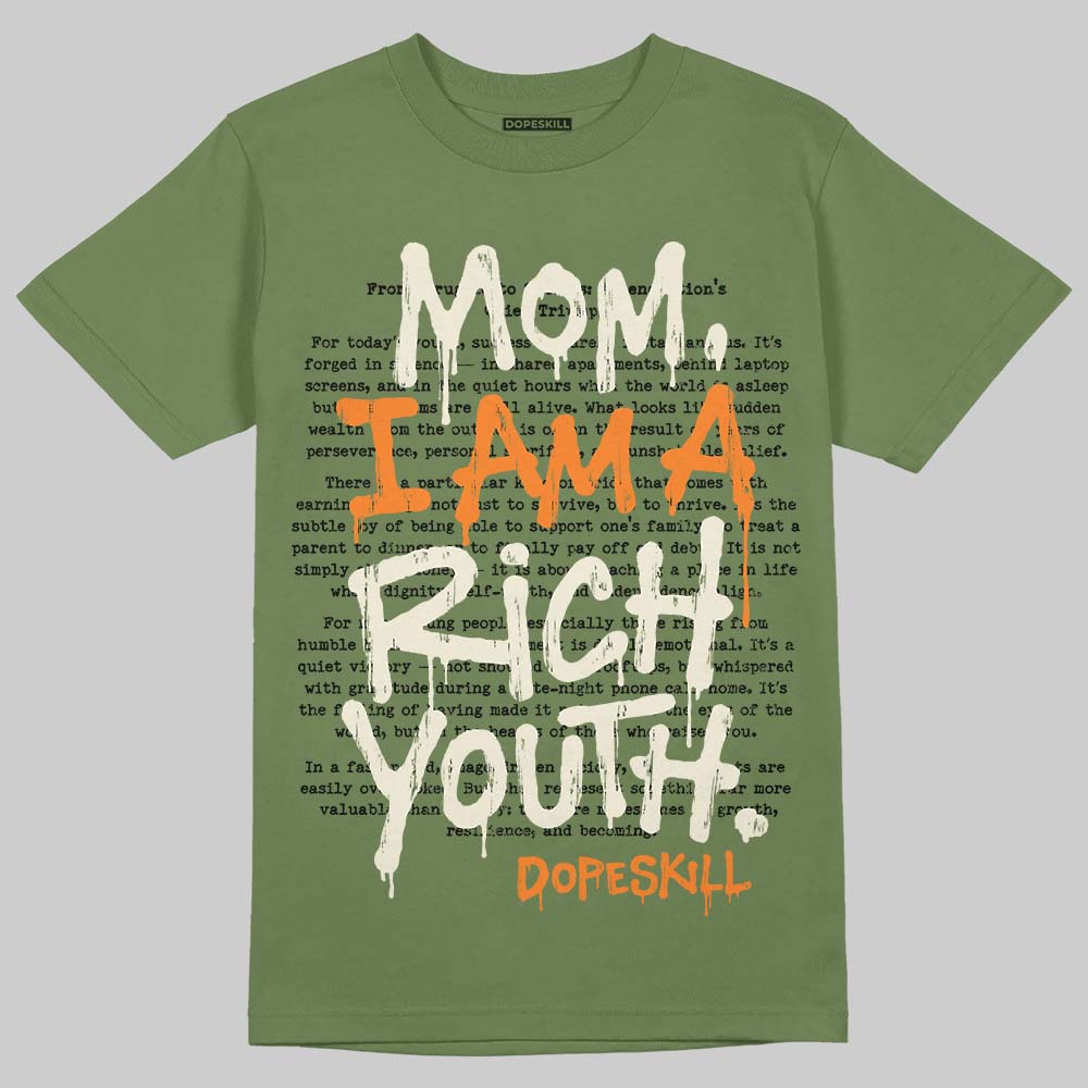 Jordan 4 Retro OG SP Undefeated (2025) DopeSkill T-Shirt Mom, I Am A Rich Youth Graphic Streetwear - Military Green
