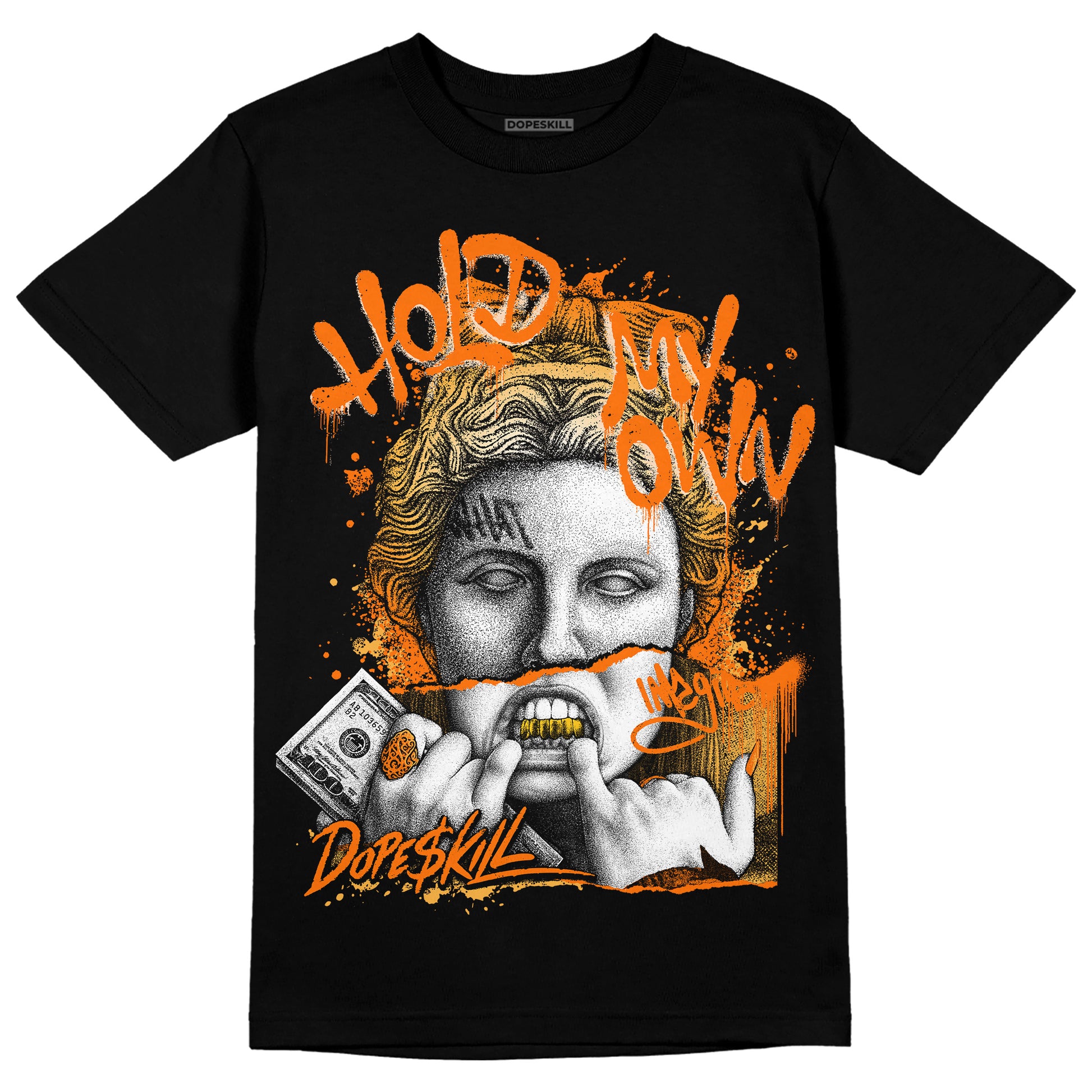 Wmns Dunk Low 'Magma Orange DopeSkill T-Shirt Hold My Own Graphic Streetwear - Black