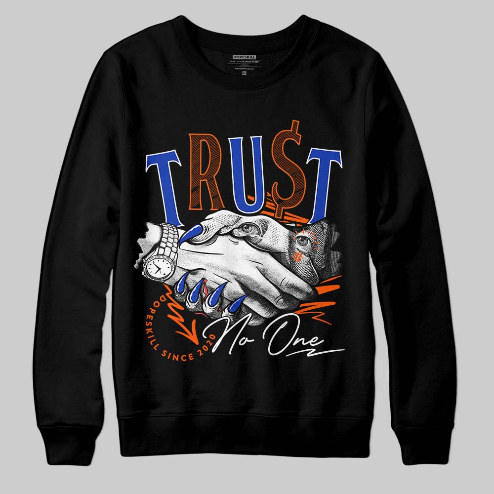 Dunk Low Futura Orange Blaze DopeSkill Sweatshirt Trust No One Graphic Streetwear - Black